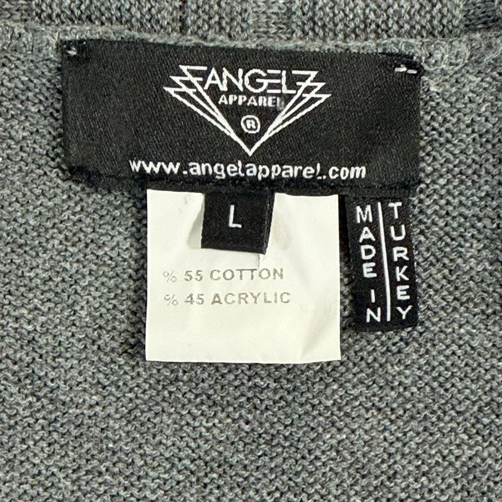 Angelz Apparel Women Cardigan L Grey Hardware Chain Unique Edgy Layer Grunge